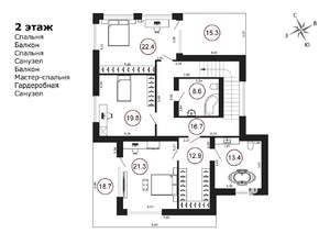 Коттедж 308м², 3-этажный, участок 6 сот.  