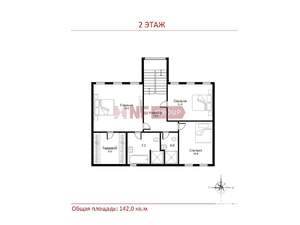 Коттедж 142м², 2-этажный, участок 6 сот.  