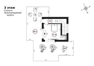 Коттедж 308м², 3-этажный, участок 6 сот.  