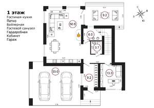 Коттедж 308м², 3-этажный, участок 6 сот.  