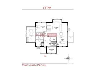 Коттедж 340м², 2-этажный, участок 40 сот.  