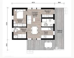 Дом 120м², 1-этажный, участок 1 сот.  