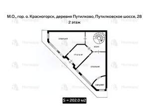 Дом 202м², 3-этажный, участок 3 сот.  