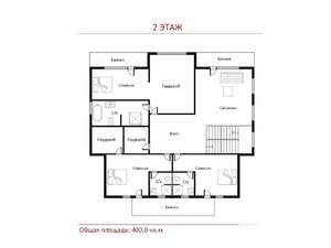Коттедж 380м², 2-этажный, участок 12 сот.  