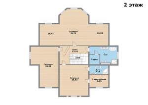 Коттедж 435м², 2-этажный, участок 18 сот.  