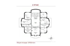 Коттедж 1070м², 2-этажный, участок 25 сот.  