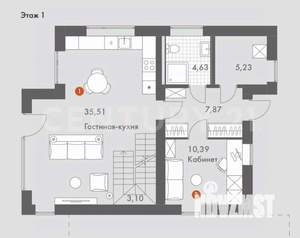 Коттедж 146м&sup2;, 2-этажный, участок 5 сот.  