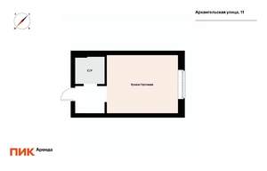 Студия квартира, на длительный срок, 20м2, 5/9 этаж