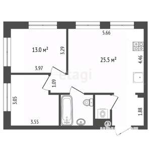 2-к квартира, на длительный срок, 60м2, 9/9 этаж