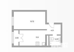 1-к квартира, на длительный срок, 38м2, 4/8 этаж