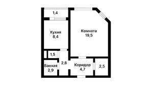 1-к квартира, на длительный срок, 45м2, 17/17 этаж