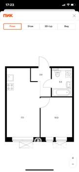 2-к квартира, на длительный срок, 34м2, 4/9 этаж