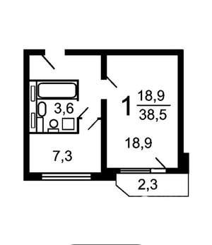 1-к квартира, на длительный срок, 38м2, 10/17 этаж