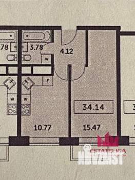 1-к квартира, на длительный срок, 34м2, 18/33 этаж