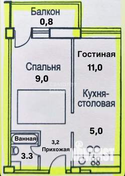 2-к квартира, на длительный срок, 32м2, 11/16 этаж