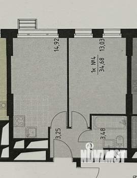 1-к квартира, на длительный срок, 34м2, 7/31 этаж