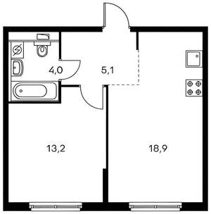 1-к квартира, на длительный срок, 40м2, 1/9 этаж