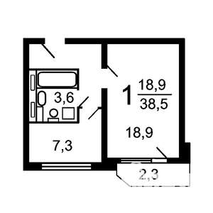 1-к квартира, на длительный срок, 40м2, 23/26 этаж