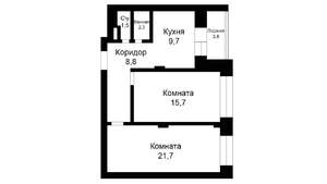 2-к квартира, на длительный срок, 60м2, 1/7 этаж