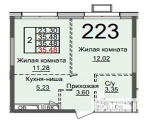 2-к квартира, на длительный срок, 36м2, 19/27 этаж