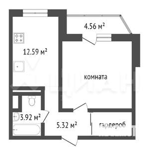 1-к квартира, на длительный срок, 45м2, 8/25 этаж