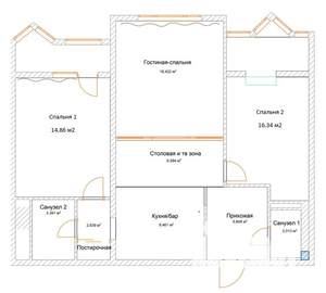 3-к квартира, на длительный срок, 79м2, 14/22 этаж
