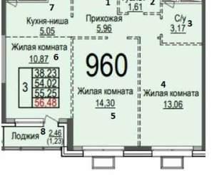 3-к квартира, на длительный срок, 54м2, 17/24 этаж