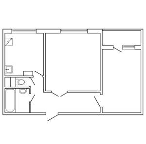 2-к квартира, на длительный срок, 53м2, 4/5 этаж