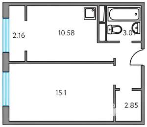1-к квартира, на длительный срок, 35м2, 6/8 этаж