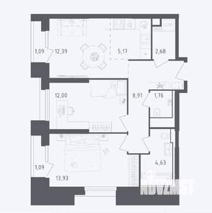 2-к квартира, на длительный срок, 58м2, 11/25 этаж