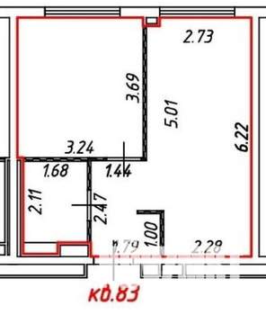 1-к квартира, на длительный срок, 36м2, 4/9 этаж