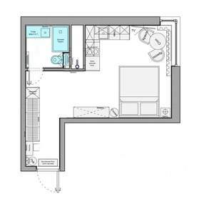 Студия квартира, на длительный срок, 26м2, 5/22 этаж