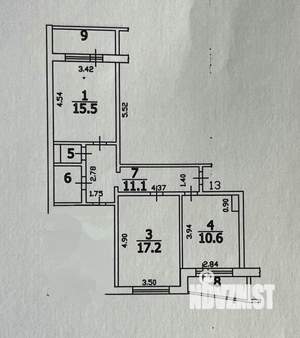 2-к квартира, на длительный срок, 66м2, 4/10 этаж