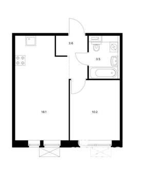 1-к квартира, на длительный срок, 35м2, 4/10 этаж