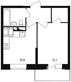 1-к квартира, на длительный срок, 33м2, 19/25 этаж