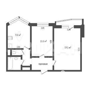 2-к квартира, на длительный срок, 56м2, 13/25 этаж