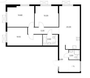 4-к квартира, на длительный срок, 88м2, 6/9 этаж