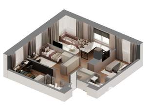 3-к квартира, строящийся дом, 75м2, 9/25 этаж