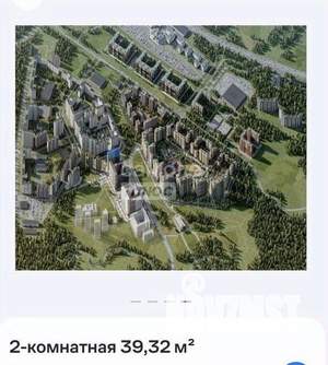 2-к квартира, строящийся дом, 39м2, 2/25 этаж