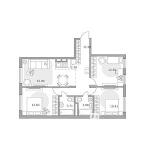 4-к квартира, вторичка, 73м2, 5/6 этаж