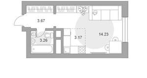 Студия квартира, вторичка, 25м2, 3/24 этаж
