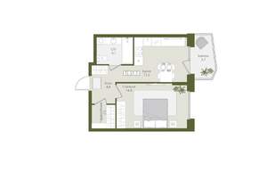 1-к квартира, вторичка, 38м2, 2/8 этаж