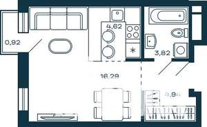 Студия квартира, строящийся дом, 30м2, 2/25 этаж