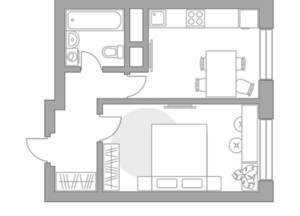 1-к квартира, строящийся дом, 33м2, 15/22 этаж