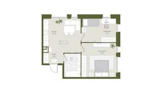 2-к квартира, вторичка, 52м2, 1/8 этаж