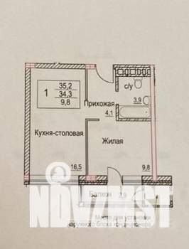 1-к квартира, вторичка, 34м2, 10/12 этаж