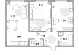 3-к квартира, вторичка, 53м2, 8/14 этаж