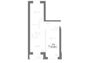 2-к квартира, строящийся дом, 59м2, 2/4 этаж