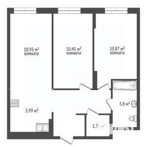 2-к квартира, вторичка, 51м2, 6/31 этаж