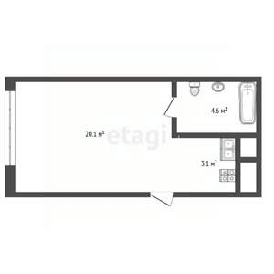 Студия квартира, вторичка, 28м2, 7/33 этаж